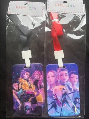 Anime K-POP Trio ID Holder With Lanyards— Set Of 2